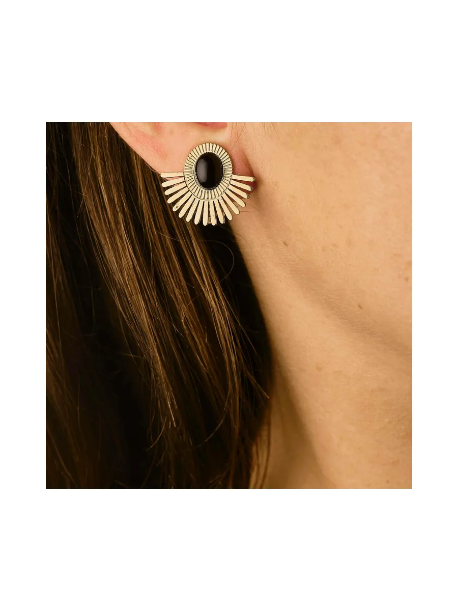 Boucles d'oreilles à clip Bianca - Noir 2