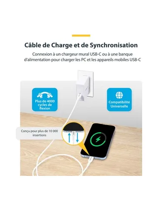 3m White USB-C Charging Cable 60W PD 5