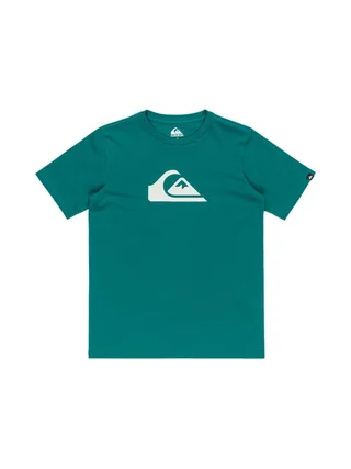 T-Shirt Bleu Canard Garçon Quiksilver Comp Logo 1