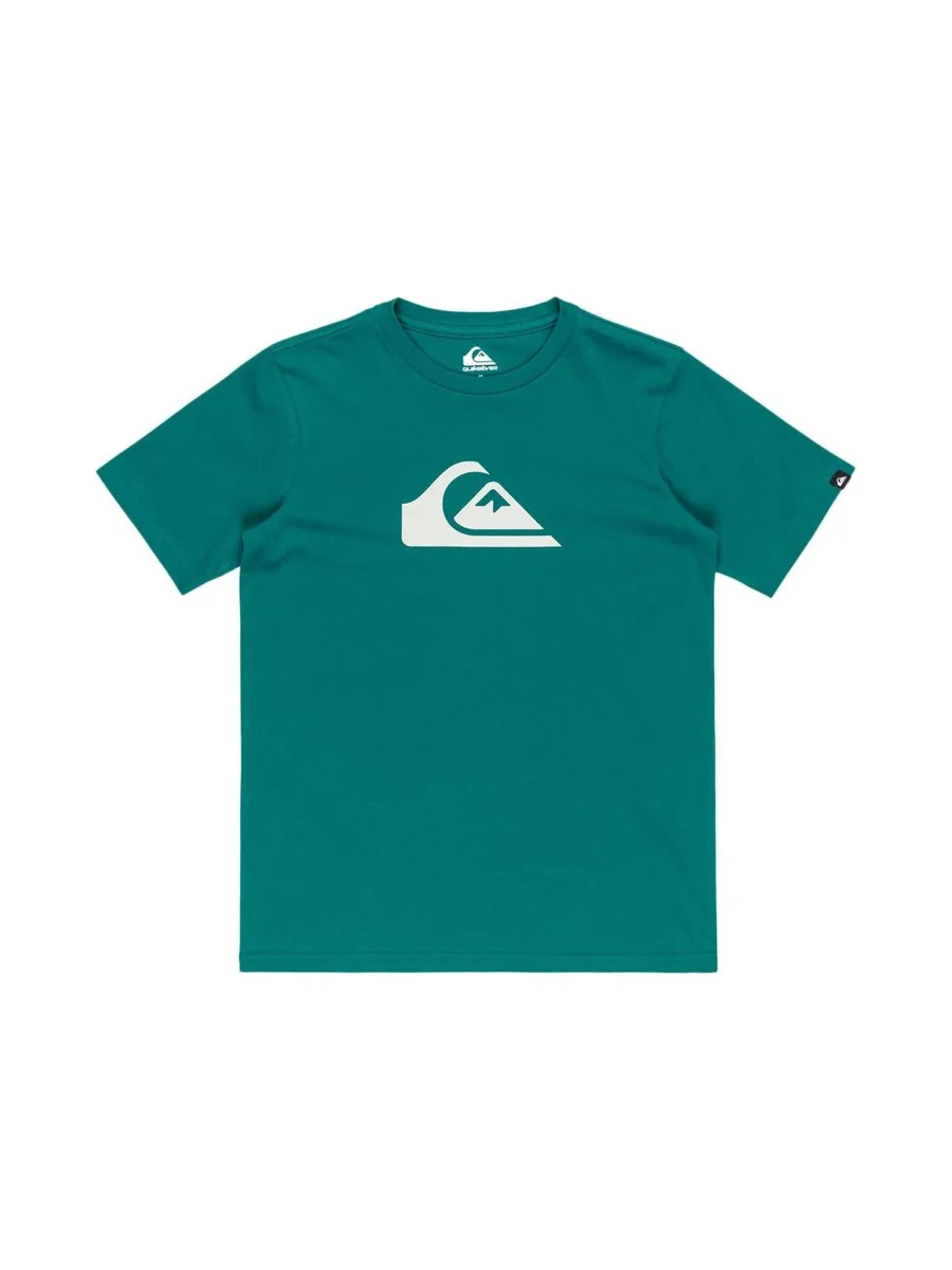 T-Shirt Bleu Canard Garçon Quiksilver Comp Logo 1