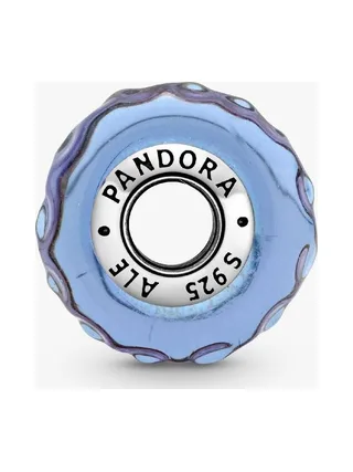Pandora - Charm Murano Wavy iridescent lavender verre en argent sterling 3