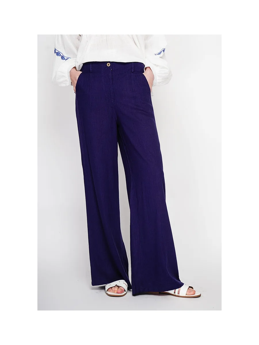Pantalon ample Taille élastique à l'arrière avec poche plaquée 9