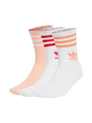 X3 Paires de Chaussettes Rose/Blanc Mixte Adidas Crew Sock 1