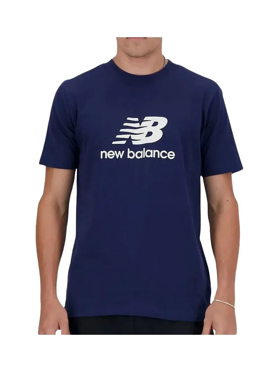 T-shirt Marine Homme New Balance Stacked Logo 2