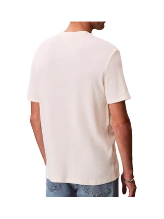 T-Shirt Beige Homme Calvin Klein Jeans Waffle Badge 2