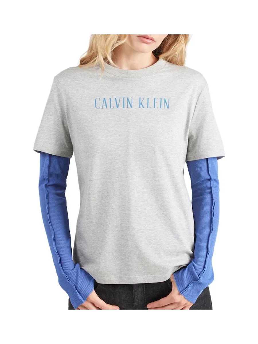 T-Shirt Gris Femme Calvin Klein Jeans Varsity 2