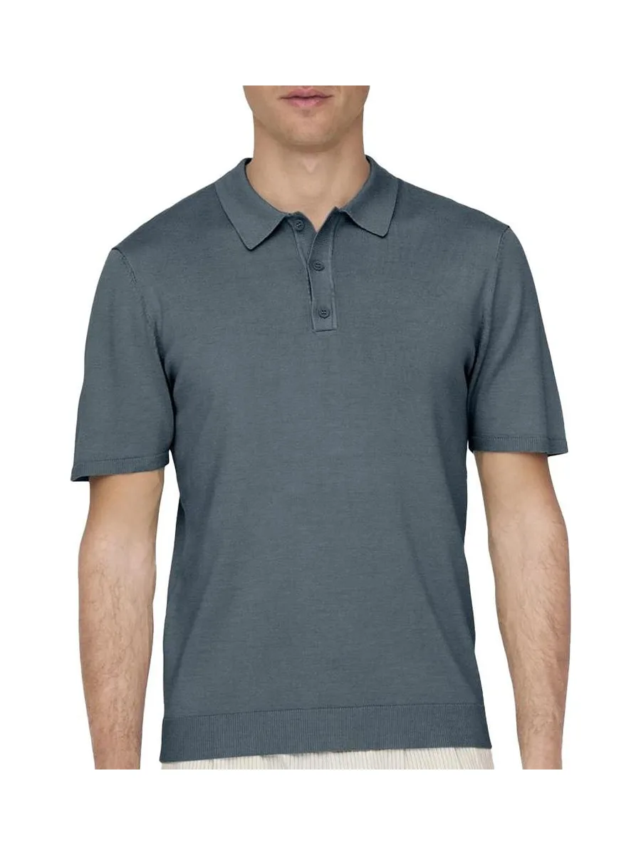 Polo Bleu Homme Only & Sons Skyler 1
