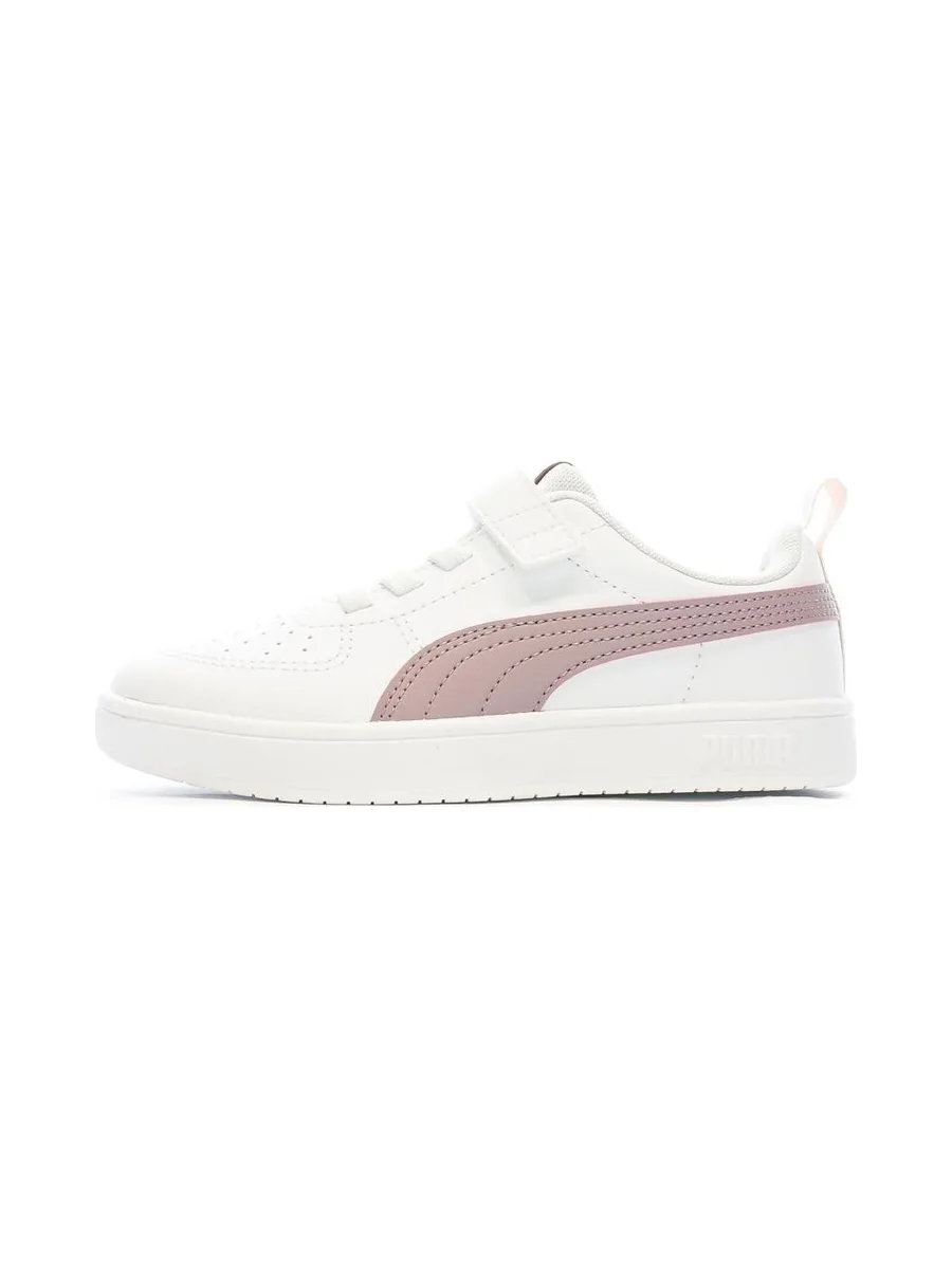 Baskets Blanches/Violet Fille Puma Rickie 1