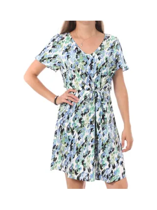 Robe Blanche/Bleu à Motifs Femme Vero Moda Easy 1