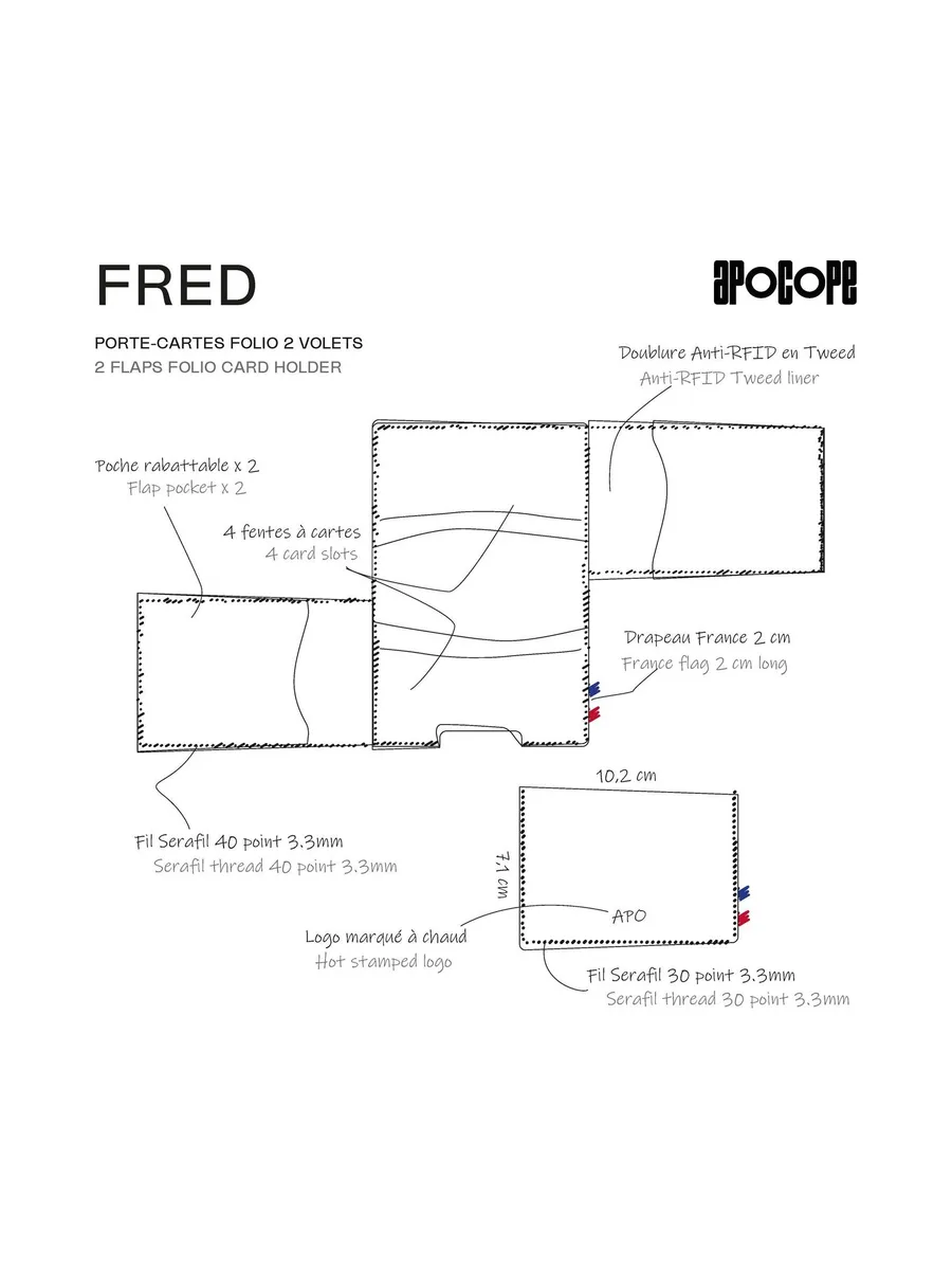 FRED - Porte-cartes folio 2 volets en liège - Naturel 47