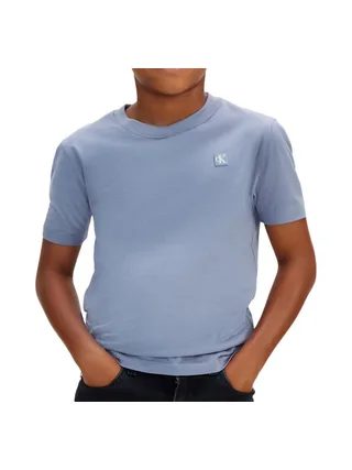 T-Shirt Bleu Garçon Calvin Klein Jeans Mono Mini Badge 1