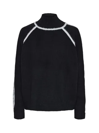 Pull Noir Femme Pieces Lola 3