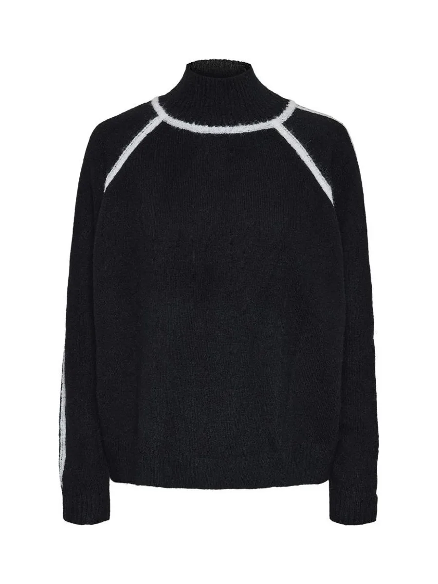 Pull Noir Femme Pieces Lola 4