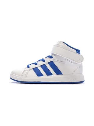 Baskets Blanche/Bleu Garçon Adidas Grand Court Mid K 1
