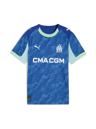OM Maillot de Football Turquoise/Bleu/Jaune Garçon Puma 25/26 1