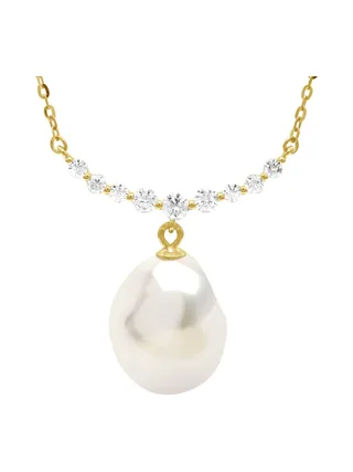 Collier Maille Forçat Véritable Perle de Culture d'Eau Douce Baroque 12 mm — Vermeil — 42 cm 2