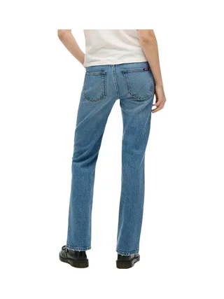Jean Droit Bleu Femme Superdry Vintage Rise Slim Flare 2