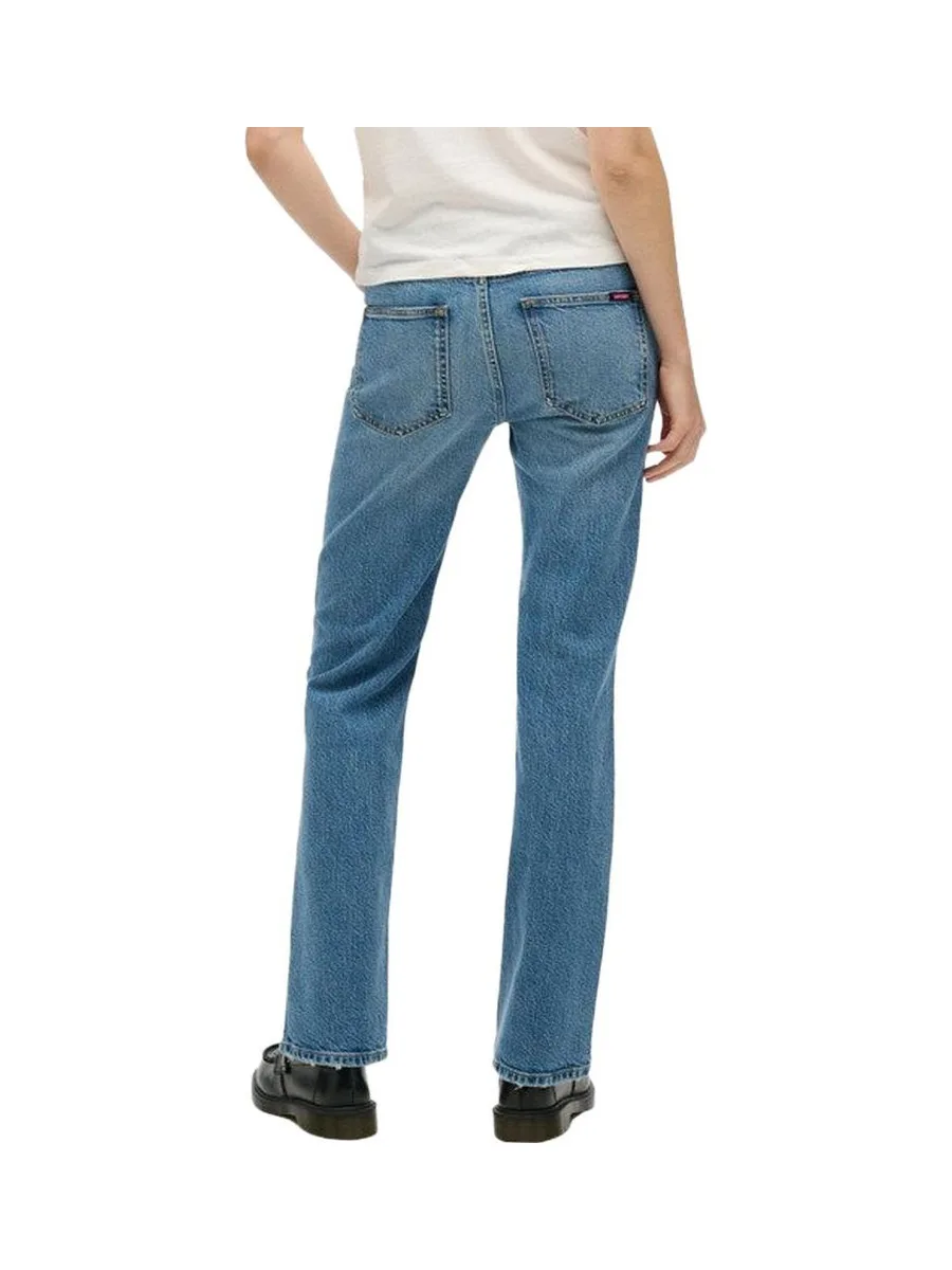 Jean Droit Bleu Femme Superdry Vintage Rise Slim Flare 3