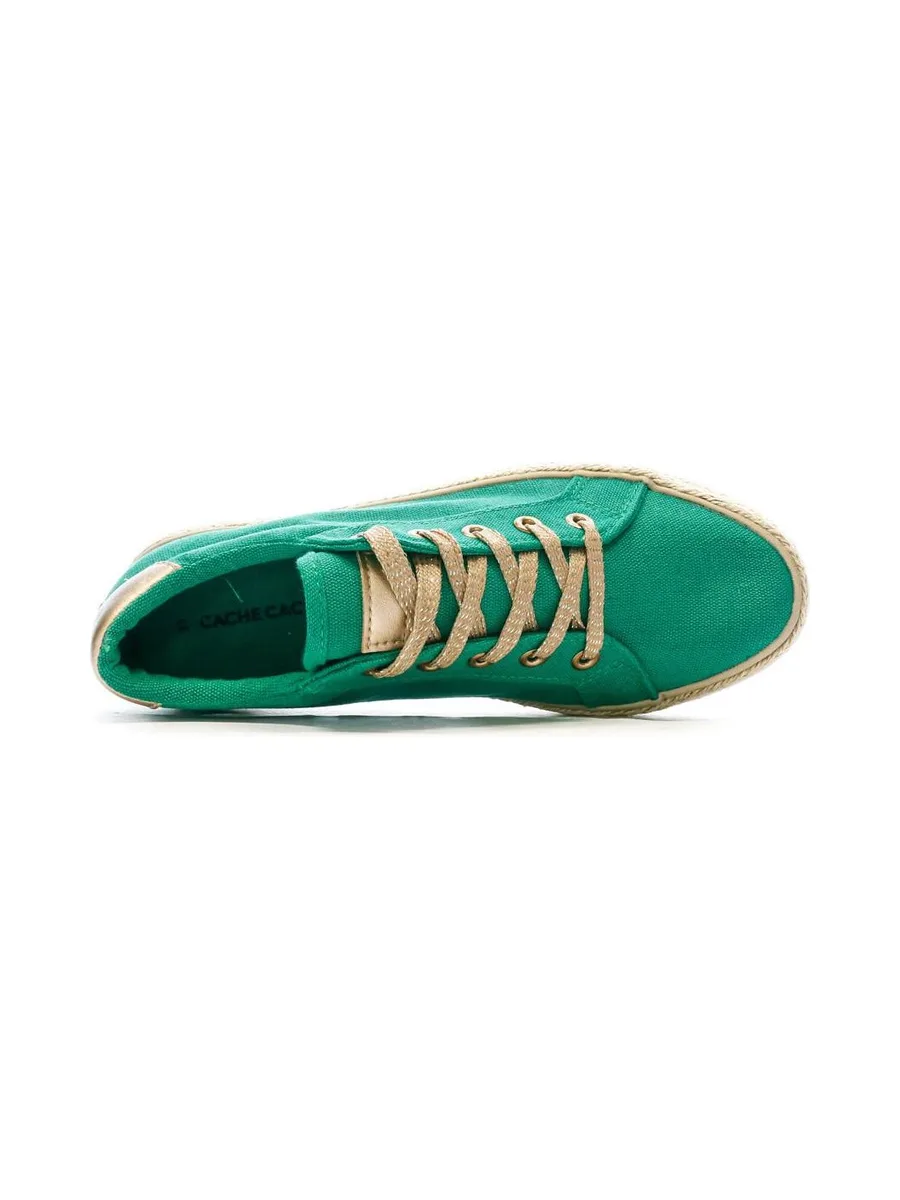Baskets en Toile Vertes Femme Vert Cache Cache Choescapa 5