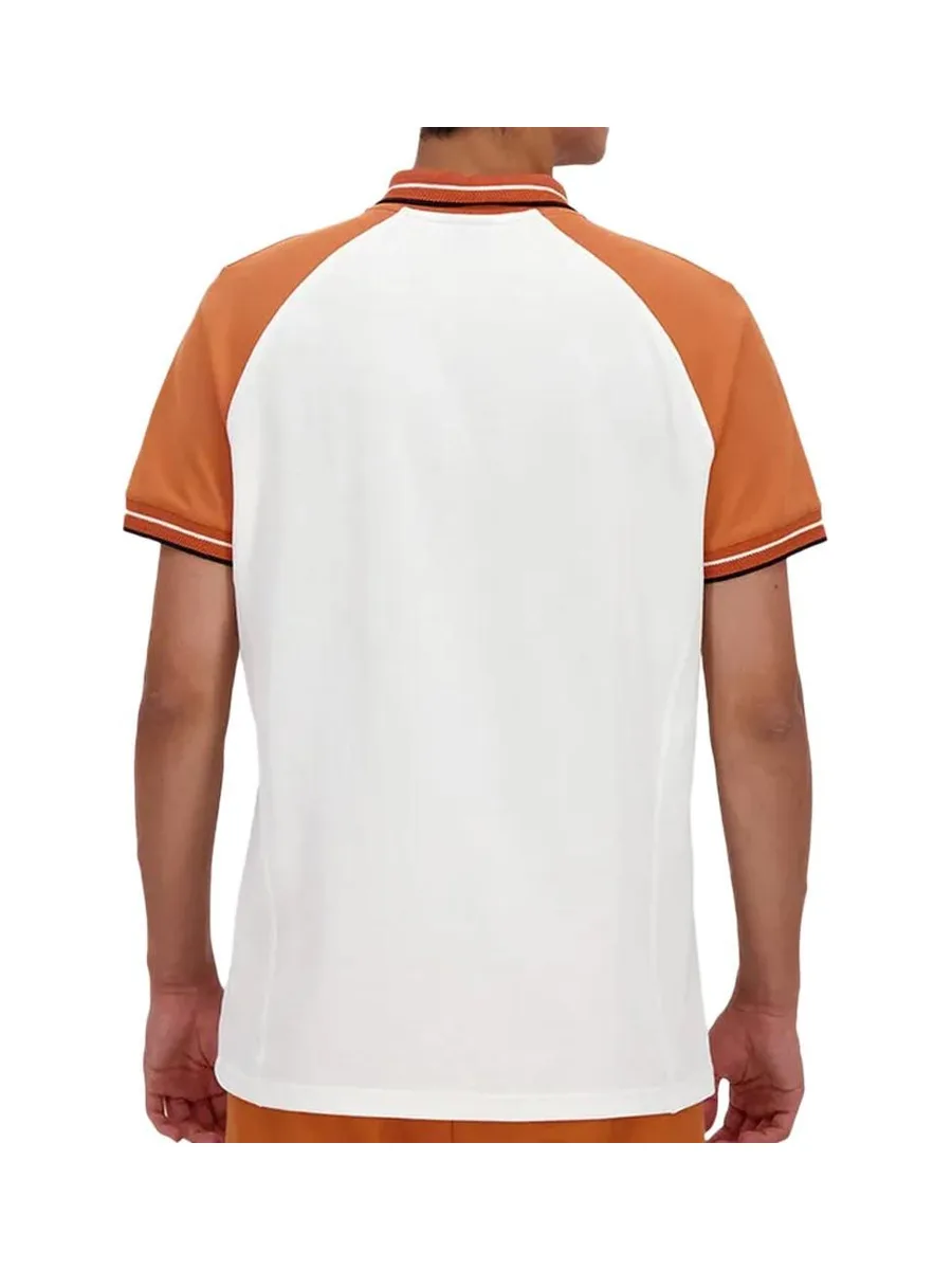 Polo Blanc/Orange Homme Le Coq Sportif Heritage N°2 3