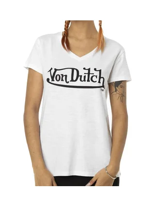 T-shirt Blanc Femme Von Dutch Slub 1