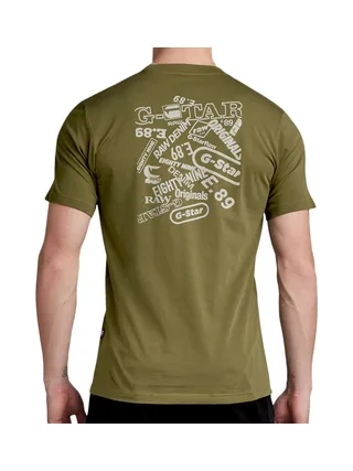 T-shirt Kaki Homme G-Star Raw Back 2