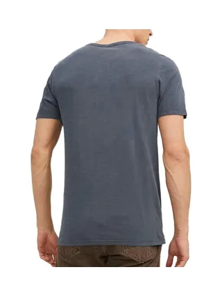 T-shirt Bleu Homme Jack & Jones Split Neck 2