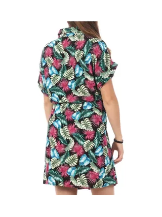 Robe Chemise Noir/Rose Femme Vero Moda Easy 2