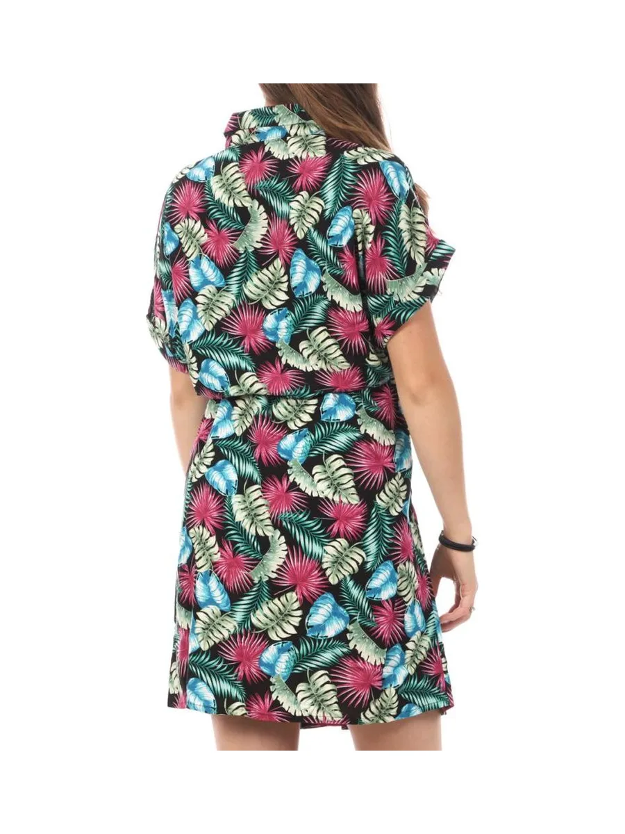 Robe Chemise Noir/Rose Femme Vero Moda Easy 3