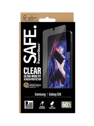 PanzerGlass SAFE. by ® Screen Protector Samsung Galaxy S26 | Ultra-Wide Fit w. EasyAligner 3