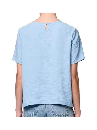 T-Shirt Bleu Femme Pieces Pcanna 2