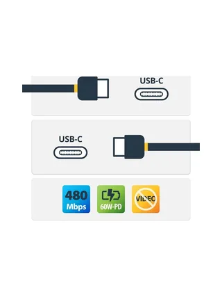20in USB C Charging Cable Coiled M/M 2
