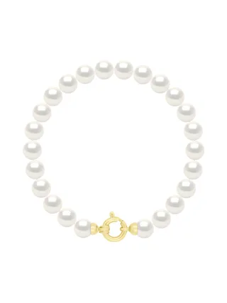 Bracelet Véritables Perles d'Eau Douce Rondes 6-7 mm — Or Jaune 375 Millièmes — 18 cm 1