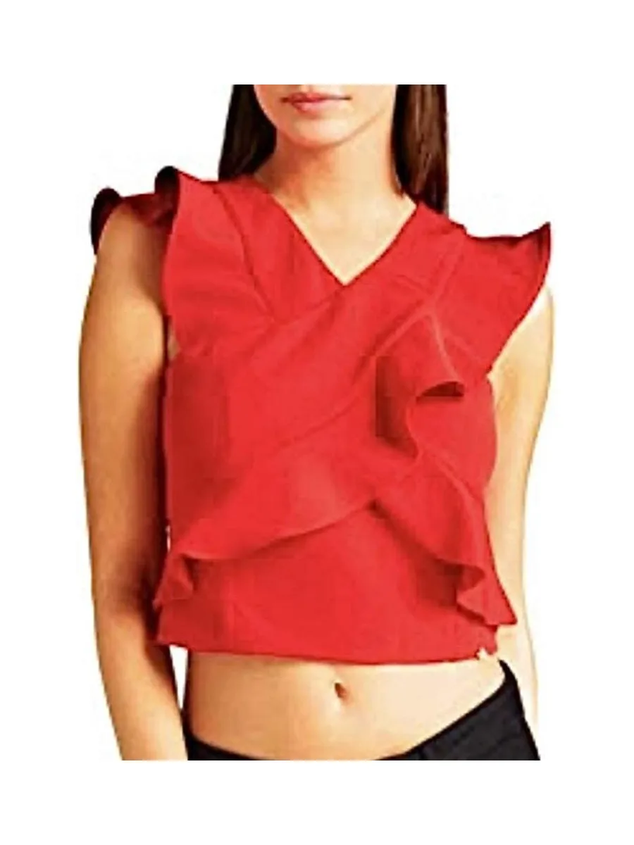 Top Rouge Femme Guess Ruffle 2
