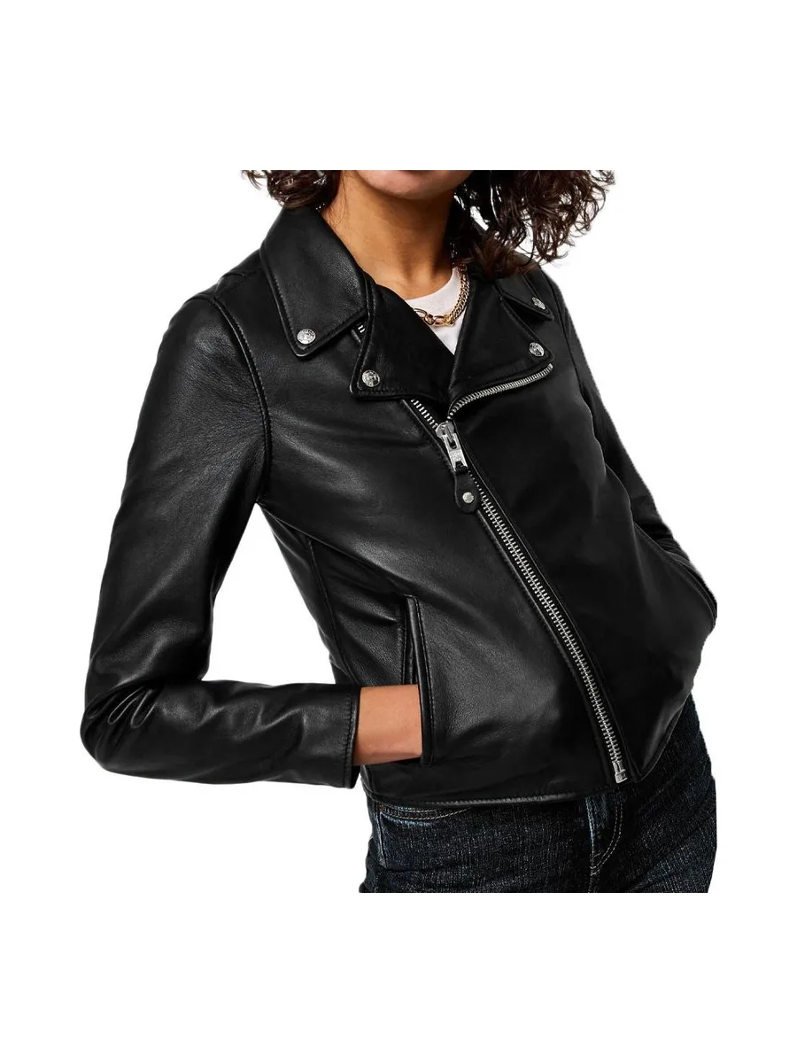 Veste en cuir Noir Femme Schott Lcw8615 2