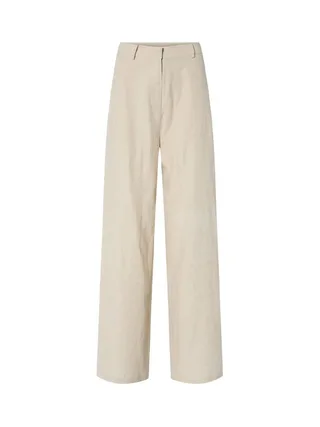 Pantalon Fluide Écru Femme YAS Yastunni 1