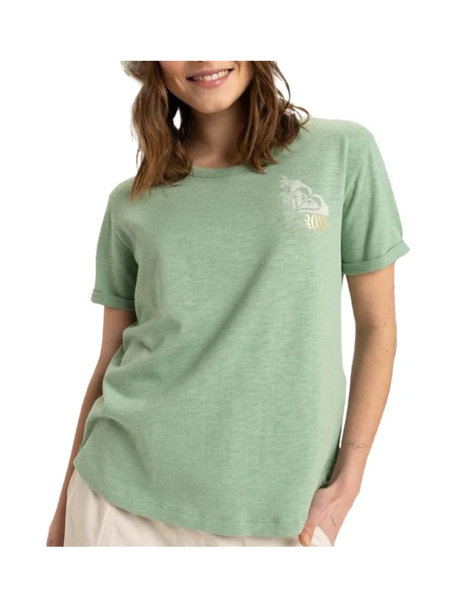 T-shirt Vert Femme Roxy Oceanwave 1