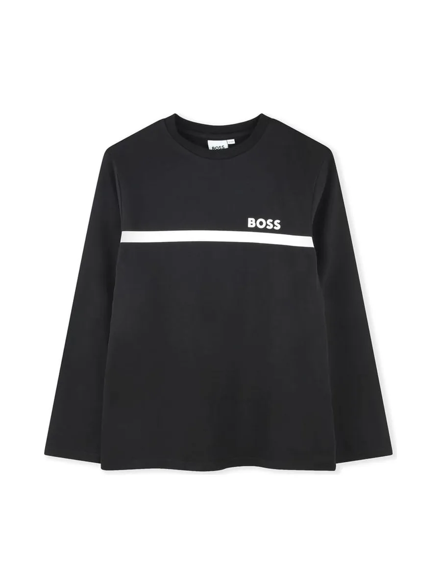 T-Shirt Noir Garçon Hugo Boss J52727 2