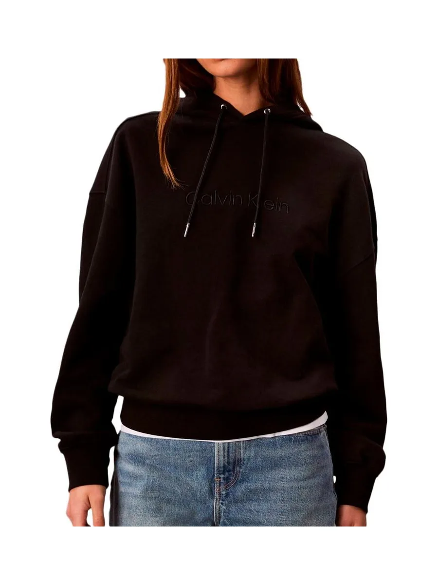 Sweat à Capuche Noir Calvin Klein Jeans French 2