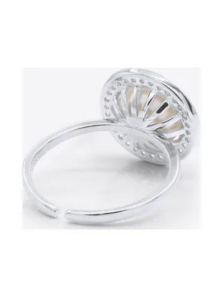 Bague Véritable Perle d'Eau Douce Bouton — Argent 925 Millièmes Rhodié 5