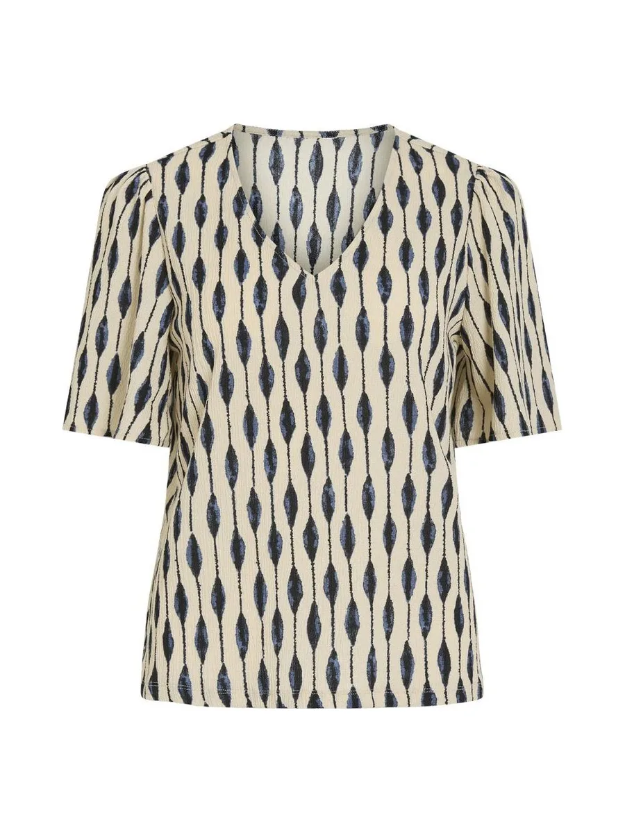 Top Beige/Bleu Femme Vila Viadda 2