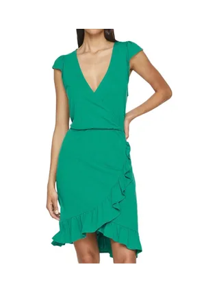 Robe Verte à volants Femme Vila Mooney 1