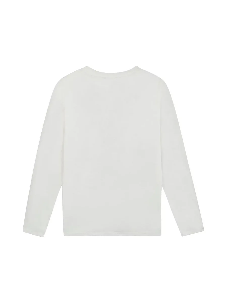 T-Shirt Manches Longues Blanc Femme TBS LUGDOTEE 3