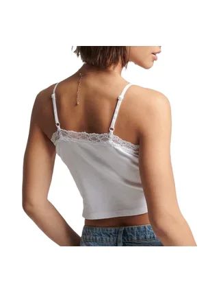 Débardeur Côtelé Blanc Femme Superdry Vintage 2