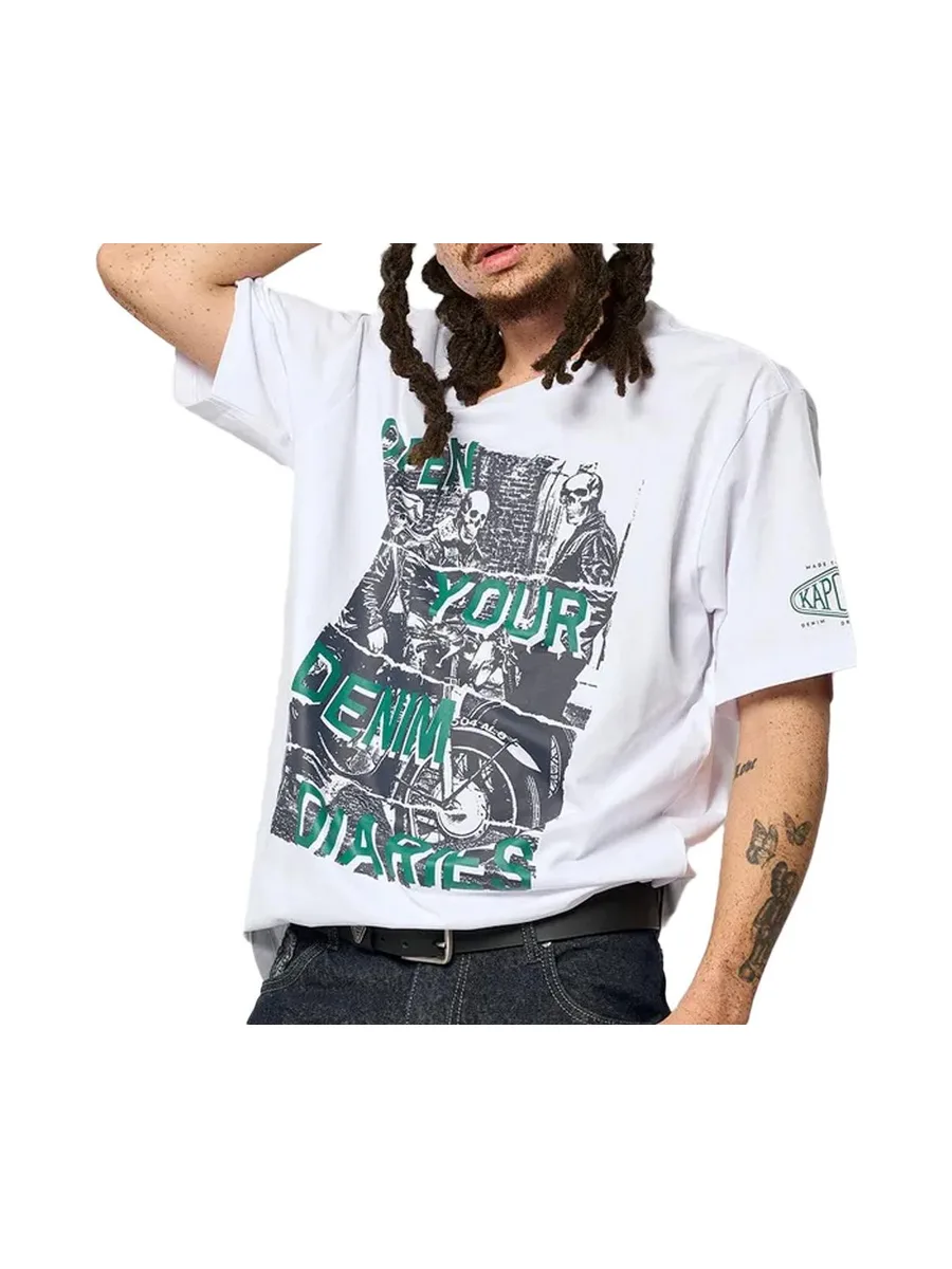 T-shirt Blanc/Marine Homme Kaporal VORTOH 2