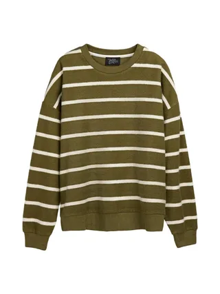 Sweat Kaki/Blanc Femme Teddy Smith Andy 1