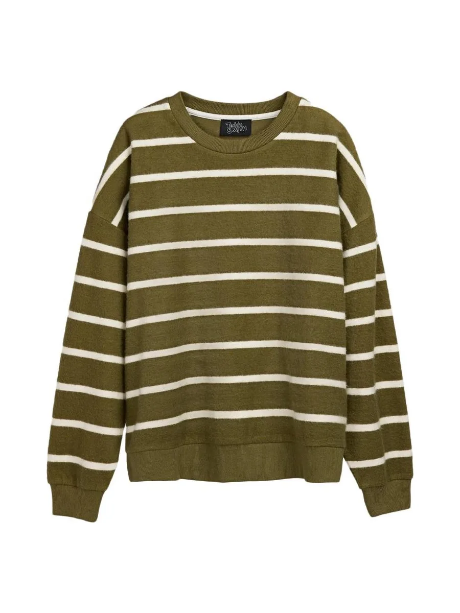 Sweat Kaki/Blanc Femme Teddy Smith Andy 2