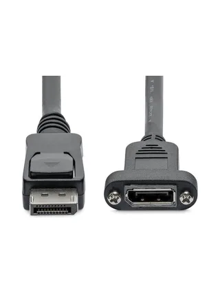 3ft Panel Mount DisplayPort Cable M/F 5