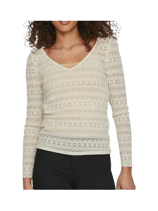 T-Shirt Manches Longues Beige Femme Vila Chikka 1
