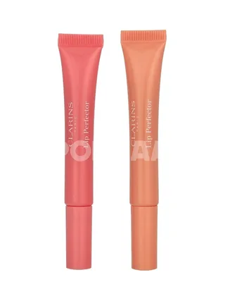 Clarins Natural Lip Perfector Set 24ml - #01 Rose Shimmer 12ml/ #02 Apricot Shimmer 12ml 2